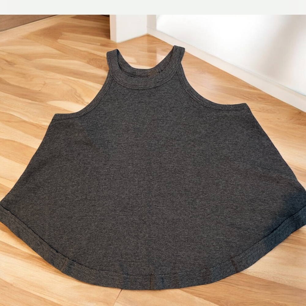 We The Free Free People Ribbed Swing‎ Tank Gray Racerback
